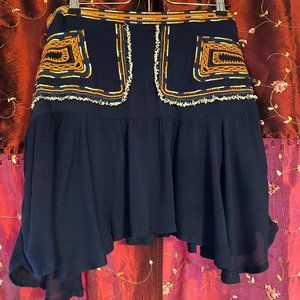 Funky Blue Embroidered Skirt